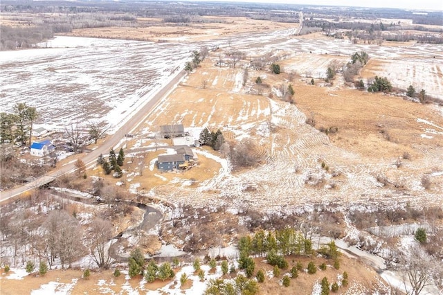 bird's eye view with a rural view