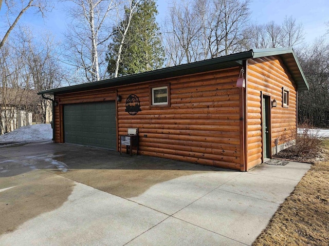 view of garage