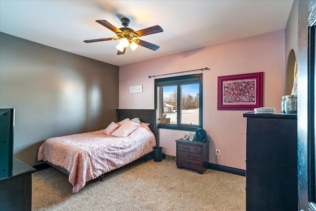 9073 Richfield Dr, Marshfield, WI 54449 - bedroom with baseboards, carpet floors, and ceiling fan
