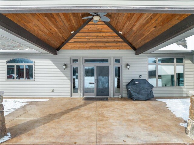 9073 Richfield Dr, Marshfield, WI 54449 - view of patio / terrace featuring grilling area and a ceiling fan