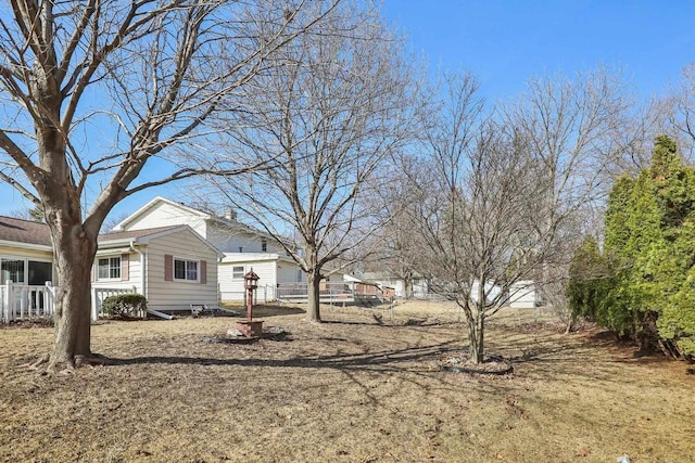 view of yard with fence