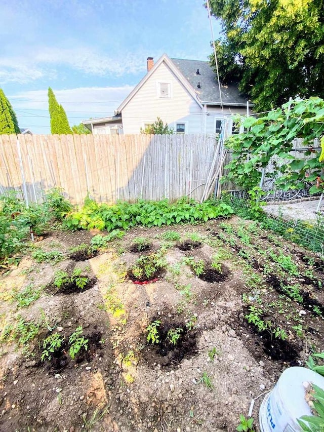 view of yard with fence