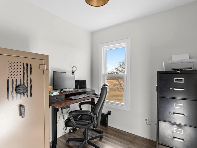 office with wood finished floors