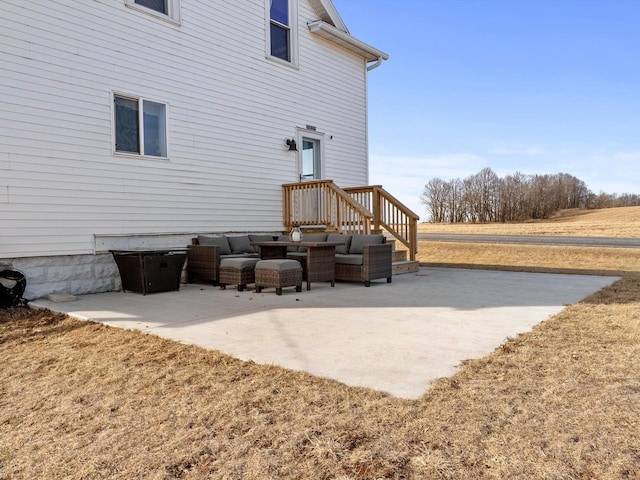 view of patio featuring an outdoor living space