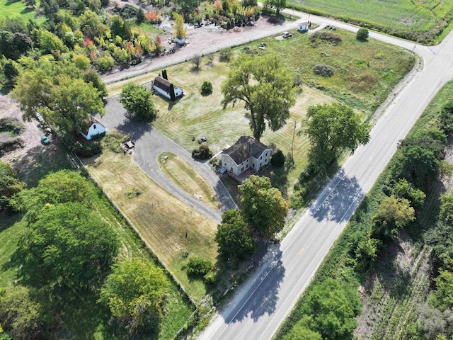 bird's eye view with a rural view