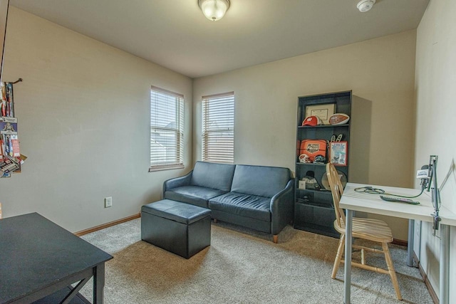 office with carpet flooring and baseboards