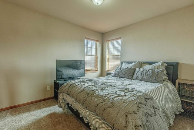 bedroom featuring baseboards and carpet flooring