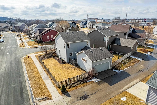 drone / aerial view with a residential view