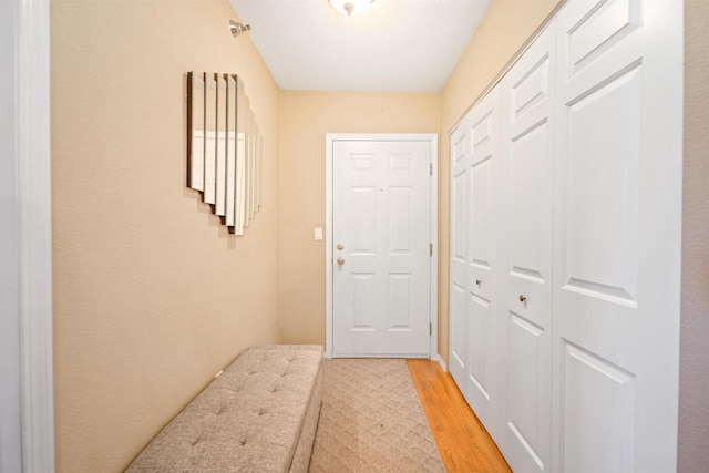 doorway featuring light wood-style floors