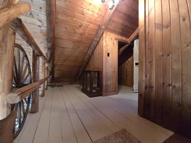 view of unfinished attic