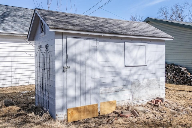 view of shed