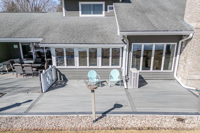 deck featuring an outdoor living space