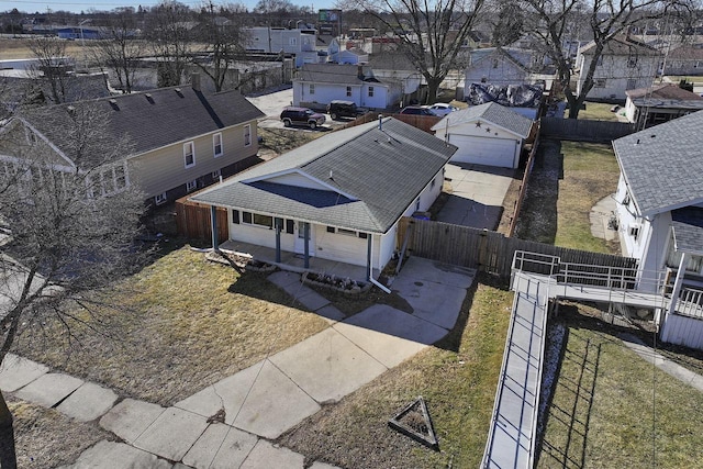 birds eye view of property featuring a residential view