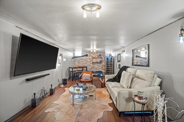 living area featuring wood finished floors