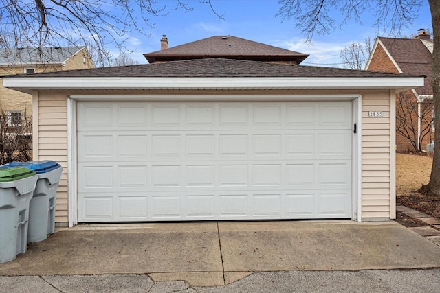 garage with driveway