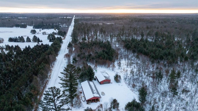 view of snowy aerial view