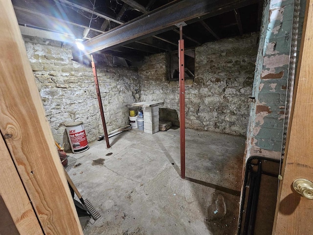 view of unfinished below grade area