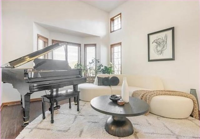 sitting room featuring wood finished floors