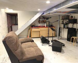 view of finished basement