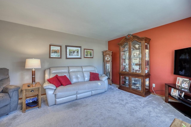 view of carpeted living area