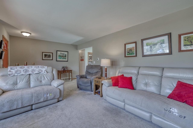 living room with carpet flooring