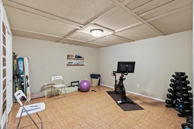 exercise area with baseboards