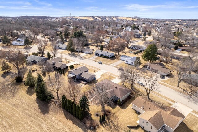 aerial view with a residential view