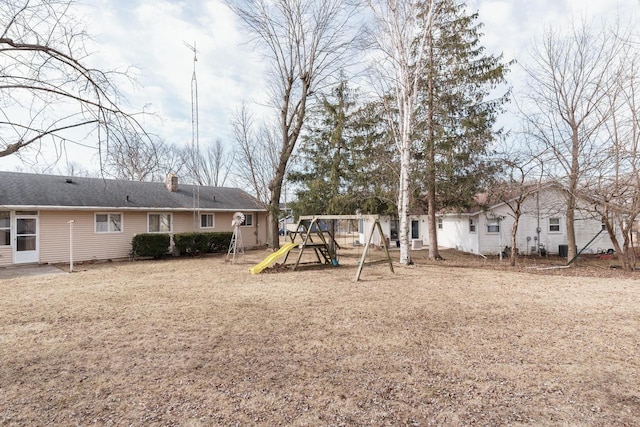 view of yard featuring a playground