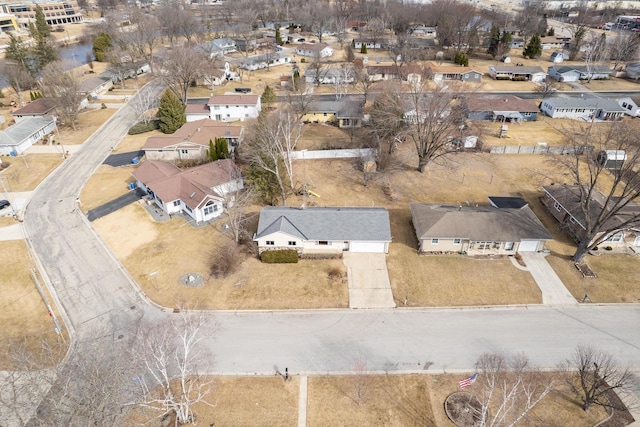 drone / aerial view with a residential view