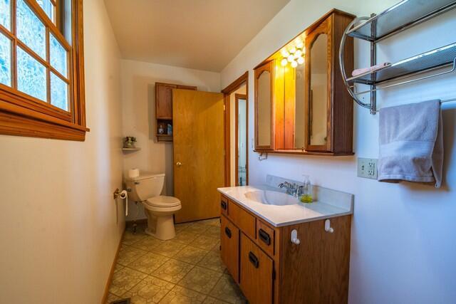 half bath with toilet and vanity