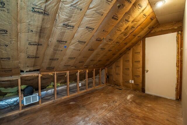 view of unfinished attic