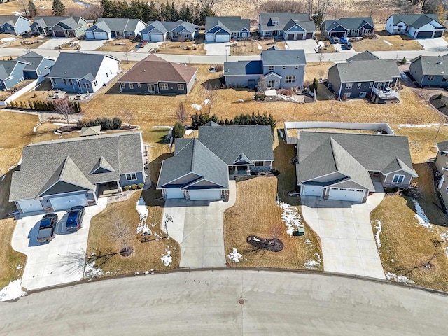 aerial view with a residential view