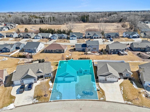 drone / aerial view with a residential view