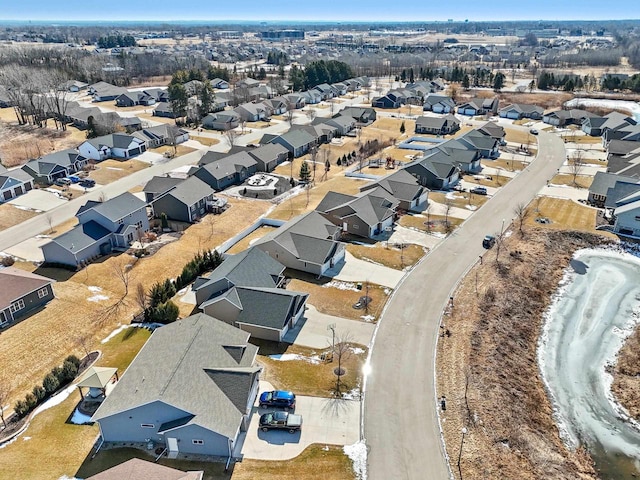 aerial view with a residential view