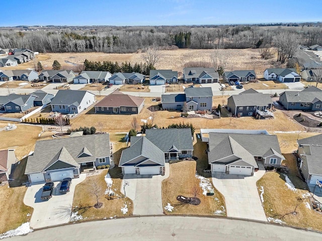 drone / aerial view with a residential view