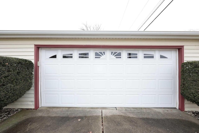 garage with driveway