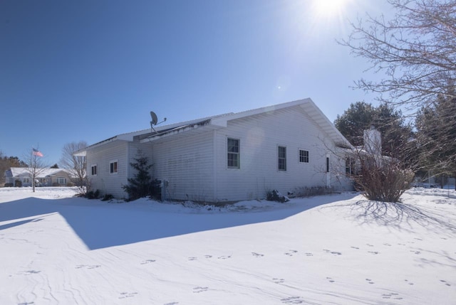 view of snow covered exterior