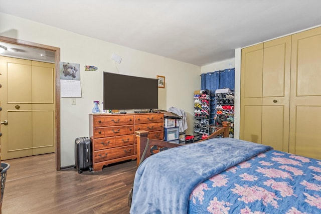 bedroom featuring wood finished floors