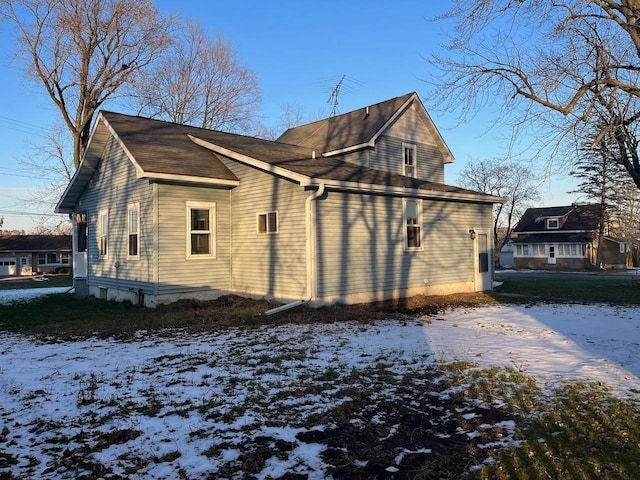 view of snowy exterior