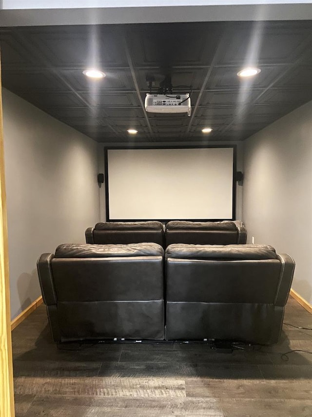 home theater featuring baseboards