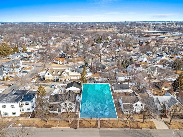 aerial view with a residential view