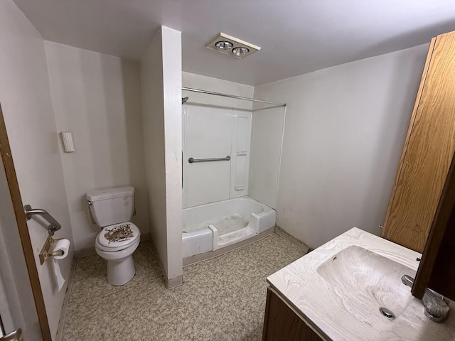 full bathroom featuring vanity and toilet