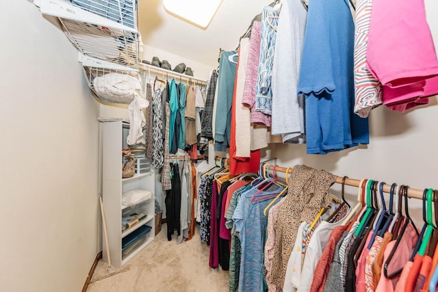 walk in closet featuring carpet