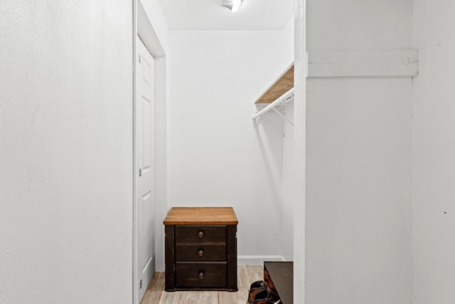 spacious closet with wood finished floors