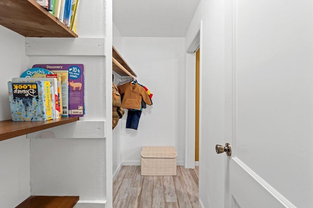 spacious closet featuring wood finished floors