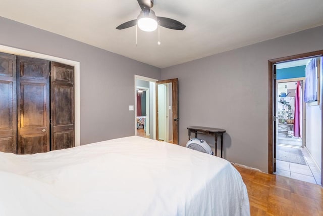 bedroom with ceiling fan