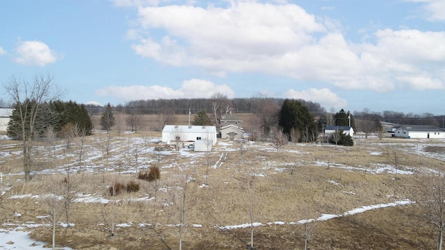 exterior space with a rural view