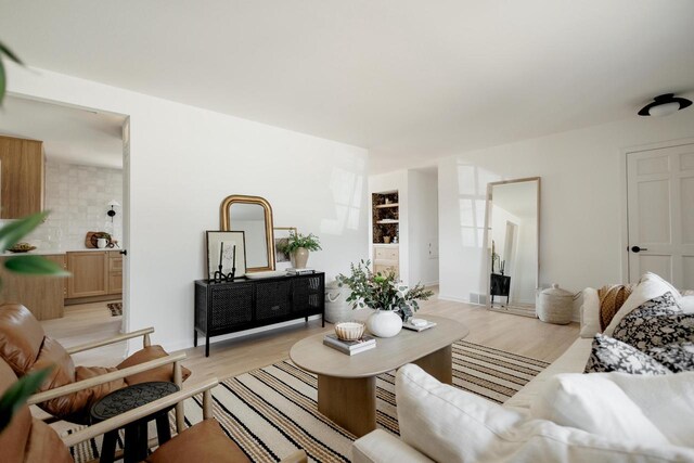 living room featuring light wood finished floors