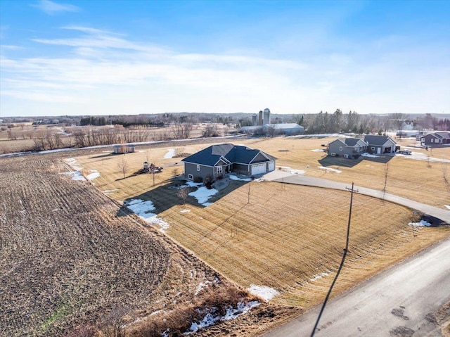 drone / aerial view featuring a rural view