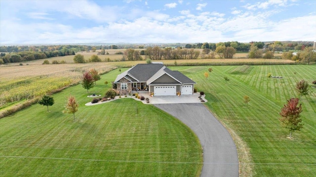 bird's eye view featuring a rural view